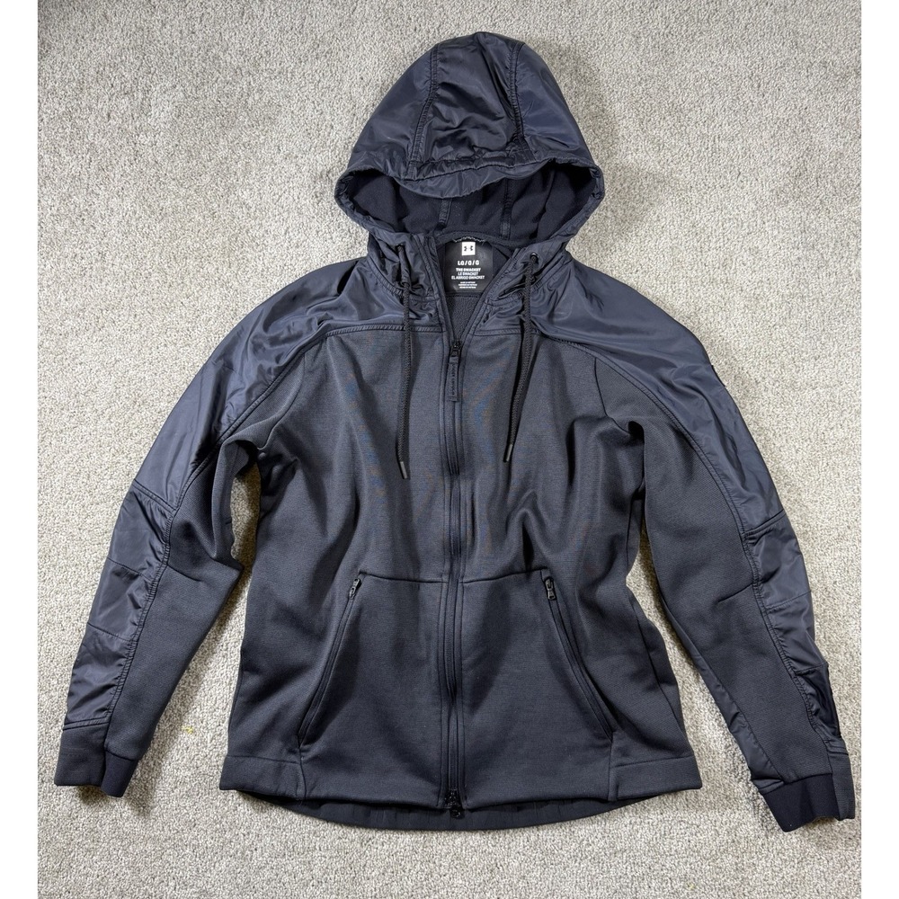 Under Armour The Swacket Jacket Full Zip Hoodie Black Mens Size Large L Coat